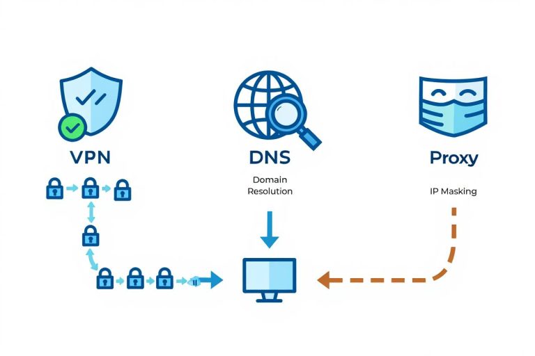 Difference Between VPN, DNS, and Proxy: Understanding Their Roles in Online Privac