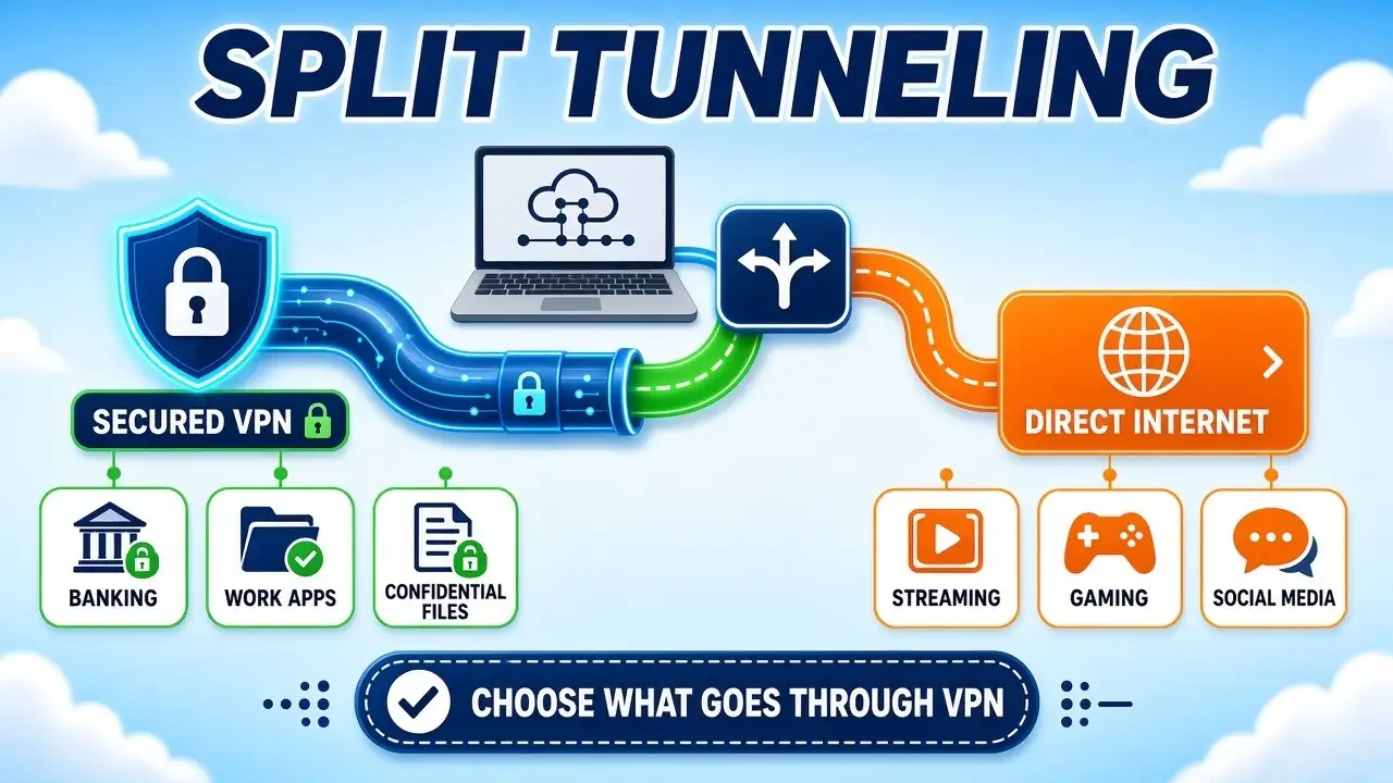 Why split tunneling matters with a VPN kill switch