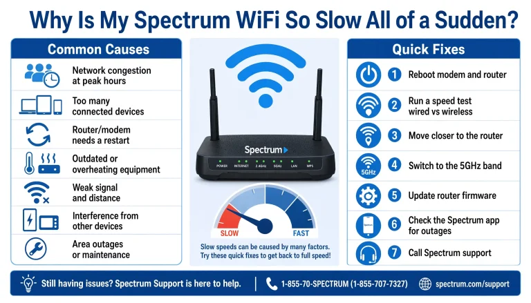 Why Is My Spectrum WiFi So Slow All of a Sudden? Causes and Fixes